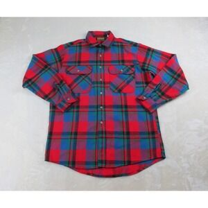 VINTAGE Private Property Shirt Mens Large Tall Red Flannel Shacket Button Up*